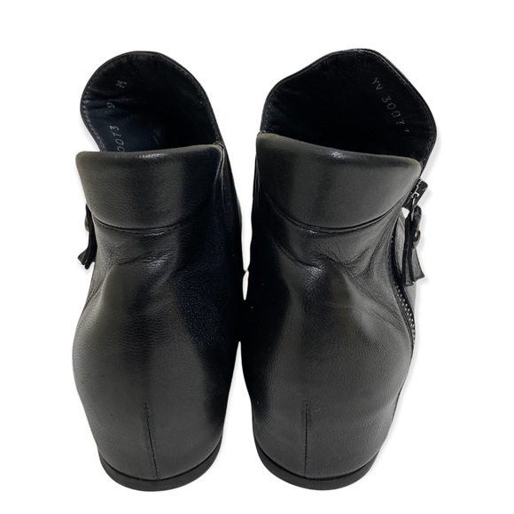 Stuart Weitzman Black Leather Wedge Booties - Picture 4 of 7